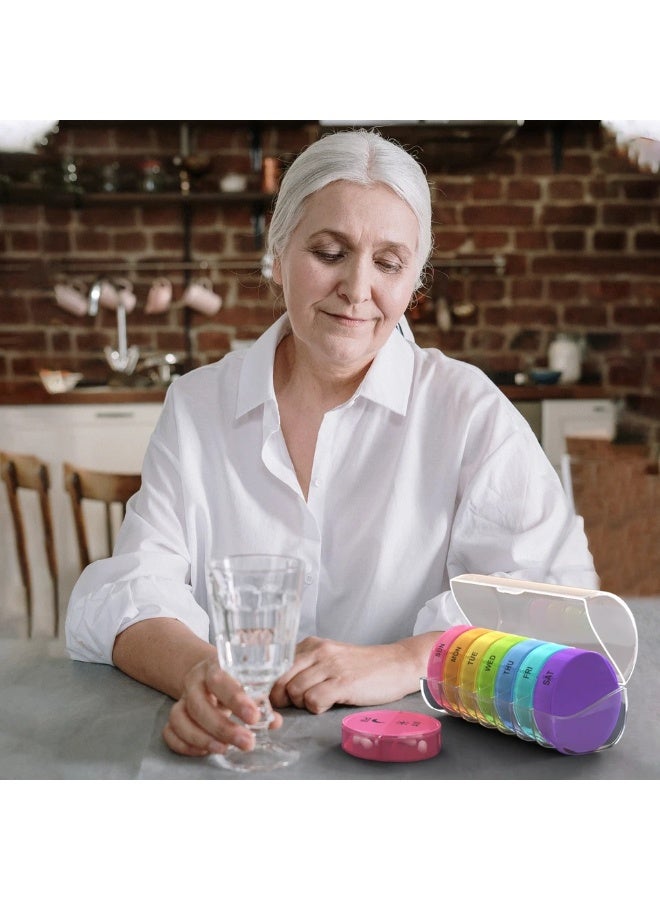 Portable 7-Day Pill Organizer AM PM – Large Clear Medicine Storage Box with Waterproof Dustproof Protection for Vitamins, Capsules, Fish Oil, and Daily Health Routine - Image 4